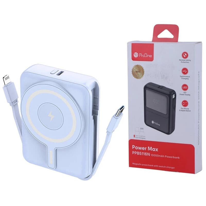 پاور بانک بی سیم فست شارژ پرووان PPB5116N QC3.0 PD 22.5W ظرفیت 10000 میلی آمپر ساعت — تصویر ۱۱
