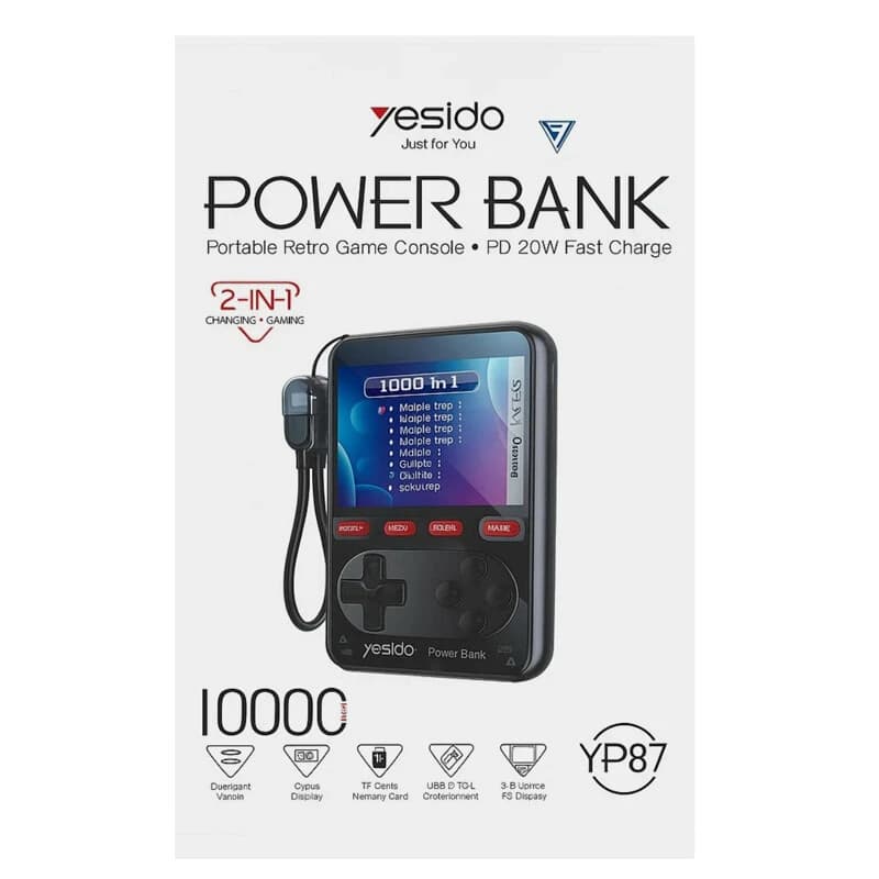 کنسول بازی و پاور بانک یسیدو YP87 PD 20W ظرفیت 10000 میلی آمپر ساعت — تصویر ۳