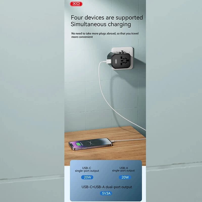 شارژر دیواری 20 وات ایکس او XO-WL13 QC PD 3A — تصویر ۳