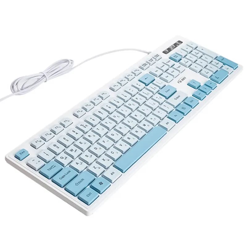 کیبورد سیم دار دی نت مدل D-Net DT-993 – آبی — تصویر ۷