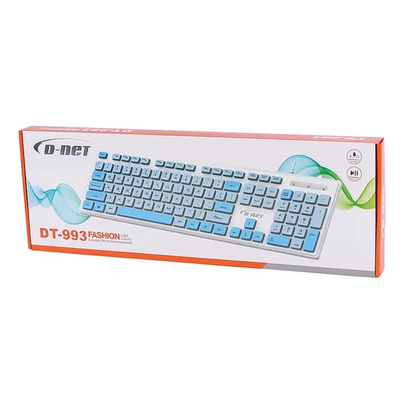 کیبورد سیم دار دی نت مدل D-Net DT-993 – آبی — تصویر ۵
