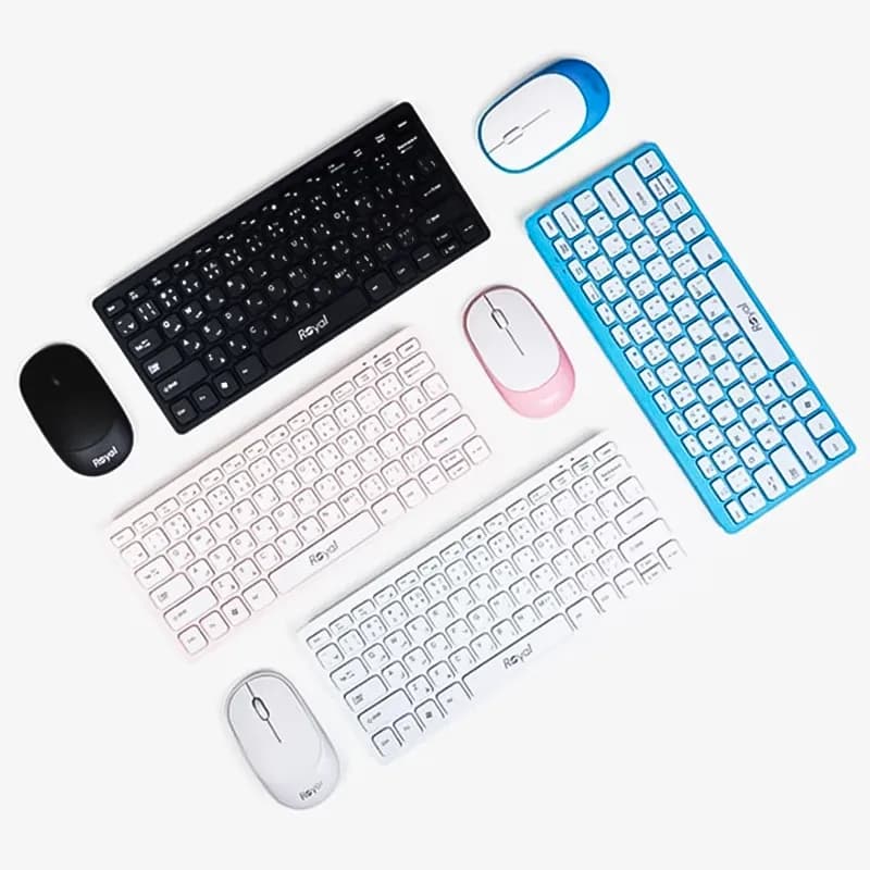 مینی کیبورد و ماوس بی سیم رویال مدل RKM-810 – آبی — تصویر ۵