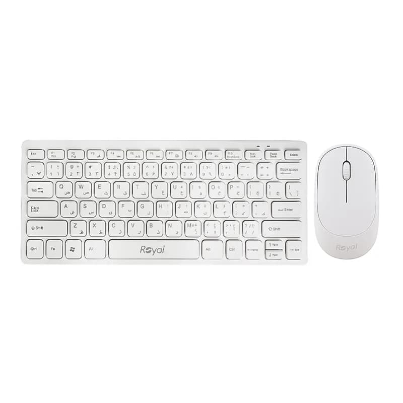 مینی کیبورد و ماوس بی سیم رویال مدل RKM-810 – سفید