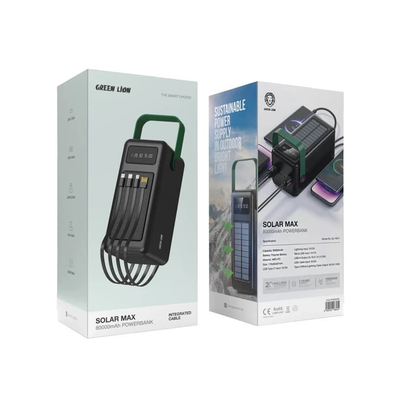 پاوربانک خورشیدی گرین لاین مدل solar max ظرفیت 80000 میلی آمپر ساعت — تصویر ۱۰