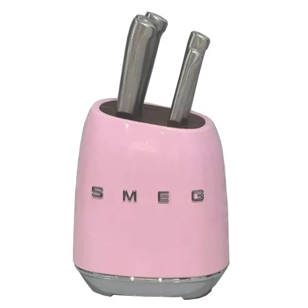 ست چاقو 7 پارچه اسمگ SMEG رنگ صورتی — تصویر ۴
