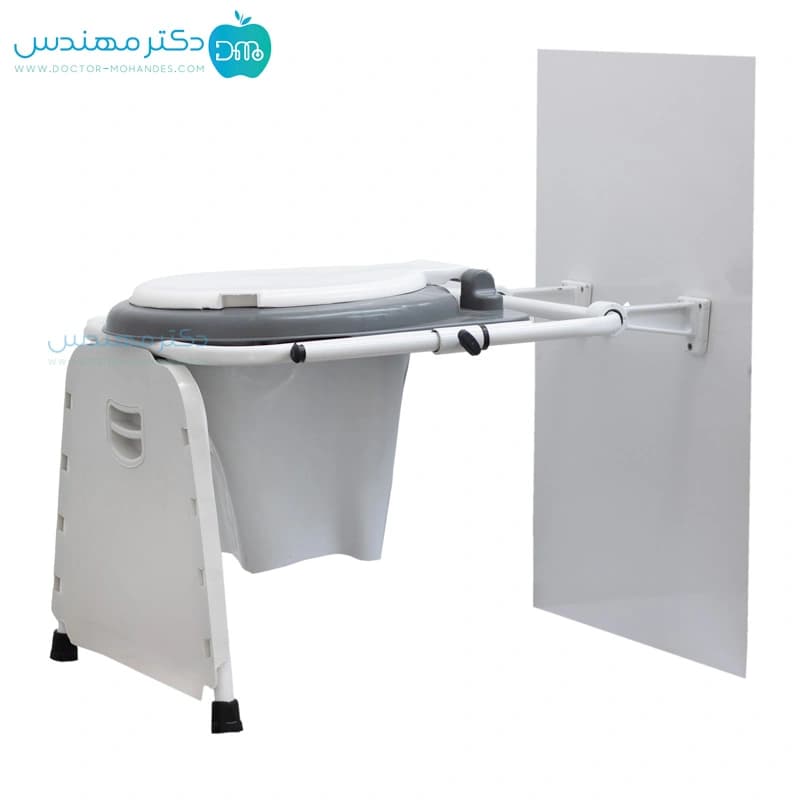 توالت فرنگی دیواری تاشو تیوان طب (پایه آلومینیومی) با قیف تاشو — تصویر ۷