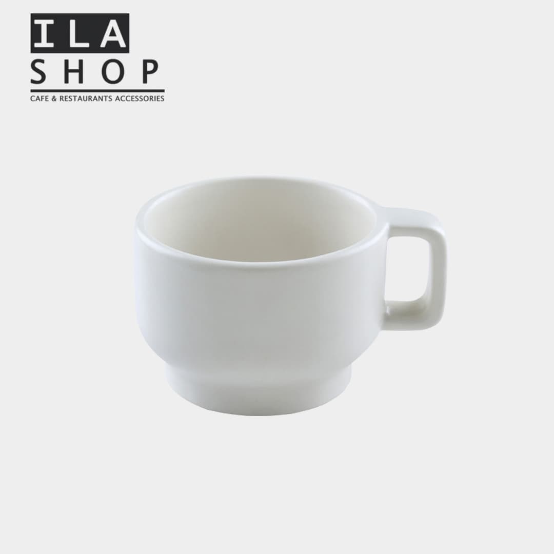 فنجان نعلبکی کاپوچینو سفید آرتیزان شش عددی ایلا — تصویر ۱۰