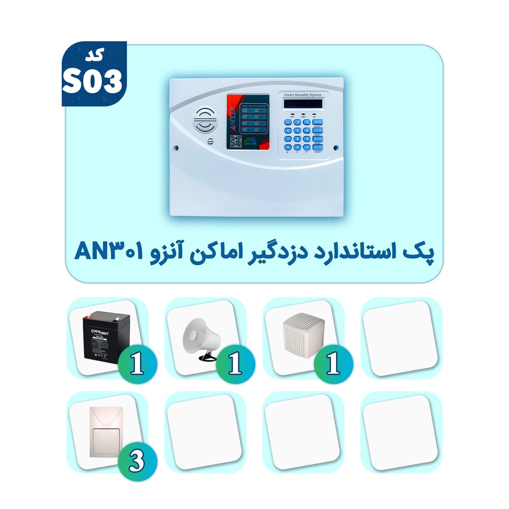 پک استاندارد دزدگیر اماکن آنزو AN-301 مدل S03