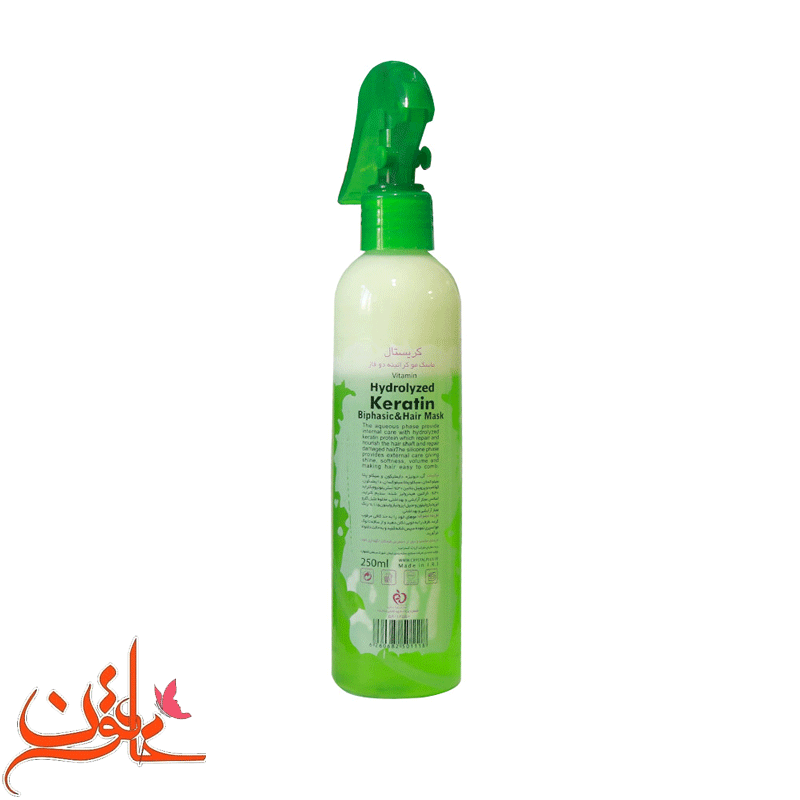 اسپری دوفاز کریستال کراتینه سبز مدل Hydrolyzed Keratin حجم 250میلی لیتر — تصویر ۴