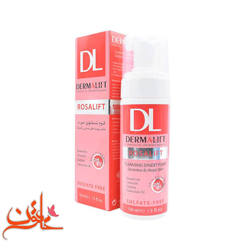 فوم شستشوی صورت درمالیفت پوستهای حساس مدل Rosalift حجم 150 میلی لیتر — تصویر ۲
