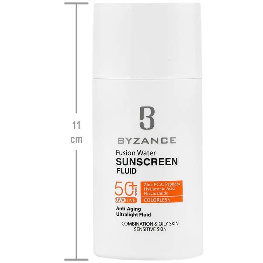 فلوئید ضد آفتاب فیوژن واتر SPF50 بیزانس — تصویر ۴