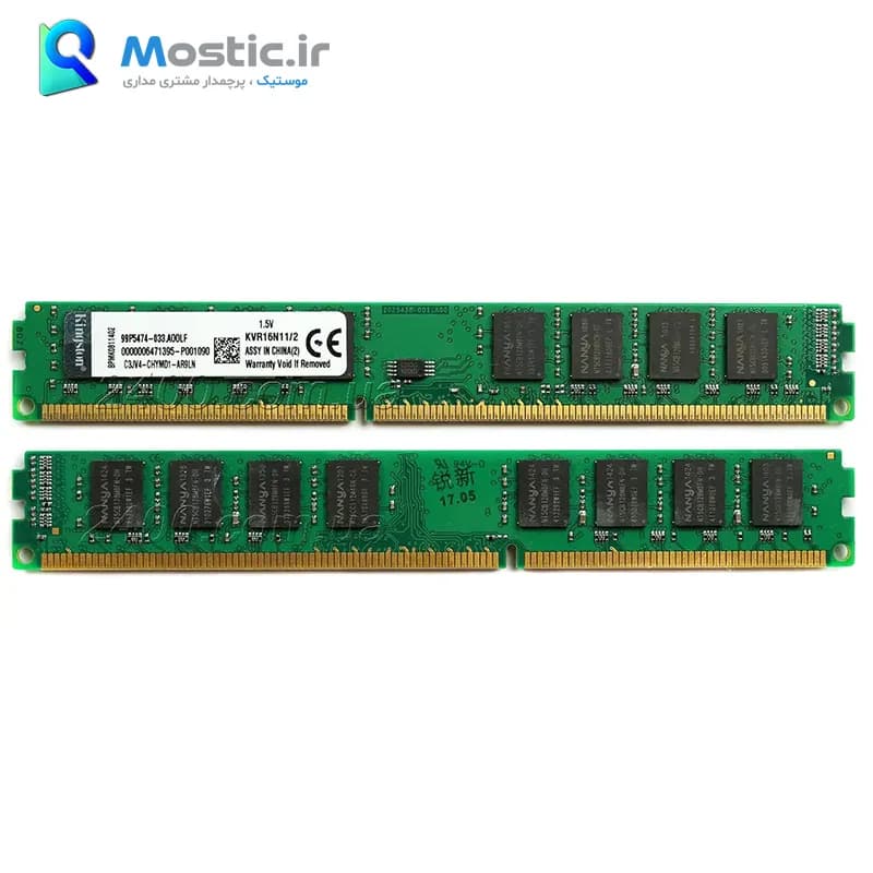 رم دسکتاپ DDR3 تک کاناله 1600 مگاهرتز کینگستون مدل KVR16N11/2 PC3-12800 ظرفیت 2 گیگابایت — تصویر ۲