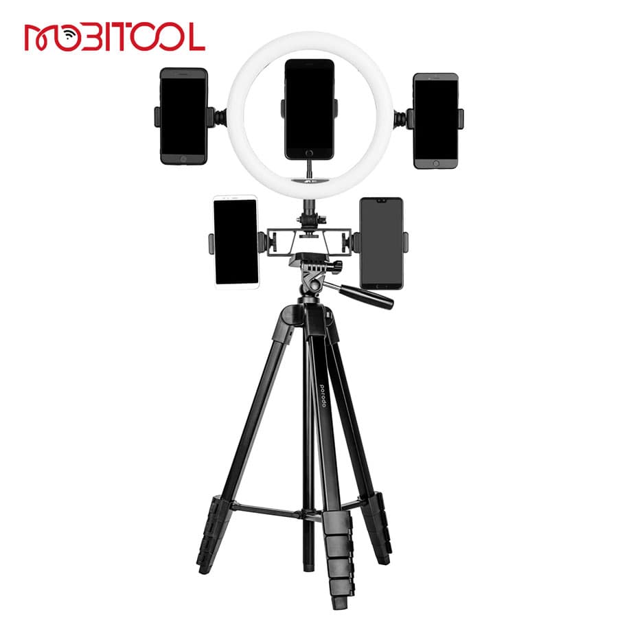 سه پایه حرفه ای موبایل و دوربین پرودو Porodo Professional Gimbal Tripod — تصویر ۳