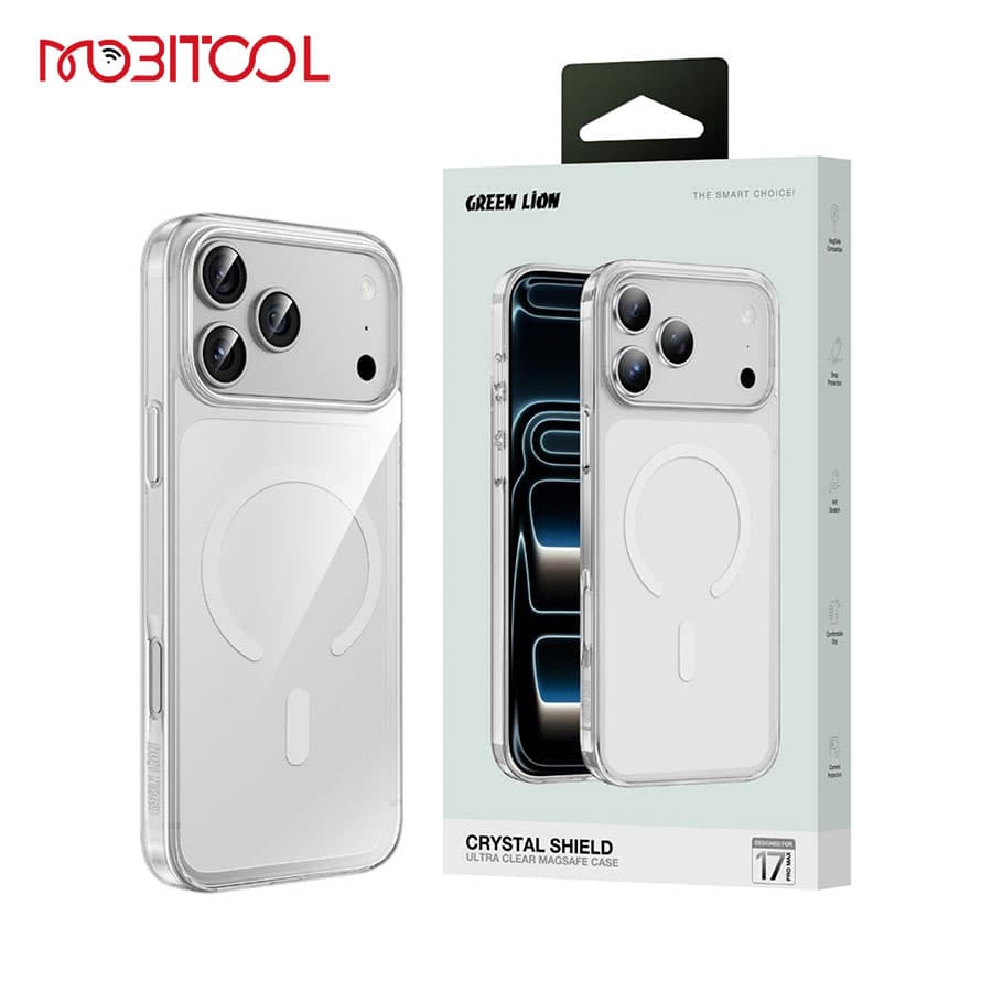 قاب کریستالی شفاف مگ سیف 17 پرو مکس گرین لاین Green Lion Crystal Shield Ultra Clear MagSafe Case iPhone 17 Pro Max — تصویر ۷