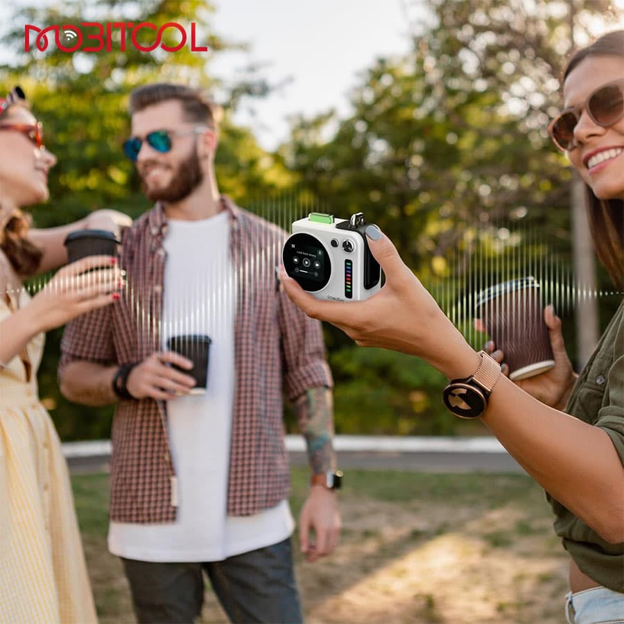 اسپیکر بلوتوث نمایشگر دار هوشمند پرودو Porodo Soundtec Vibego Mini RGB Speaker — تصویر ۶