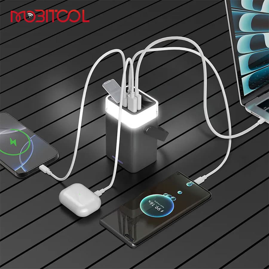پاوربانک 40000 میلی آمپر 65 وات پاورولوژی Powerology Halo Beam 40000mAh Power Bank PD 65W PP092 — تصویر ۷