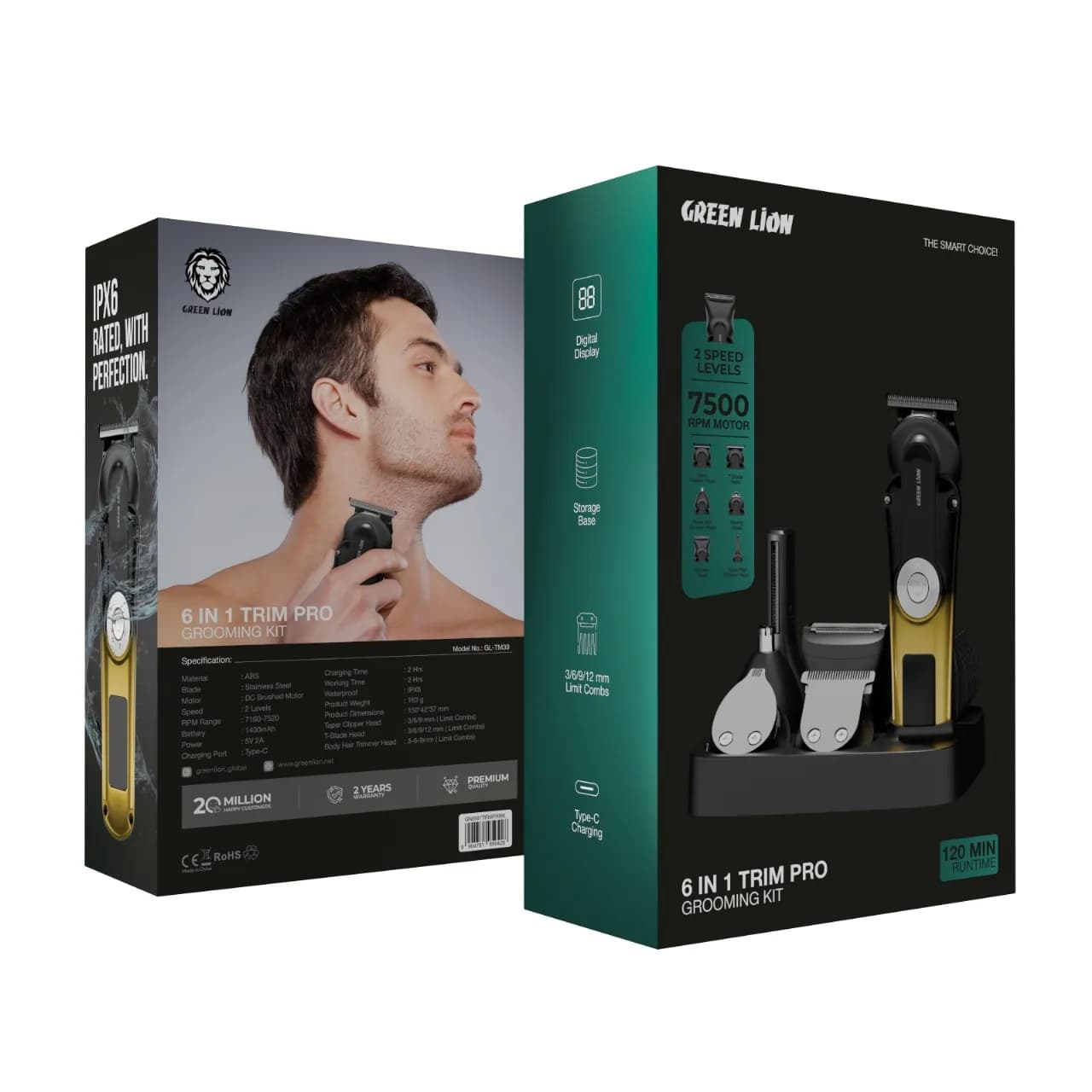 ست ماشین اصلاح موی گوش،بینی،سر،صورت و بدن گرین لاین Green Lion 6 in 1 Trim Pro Grooming Kit — تصویر ۹