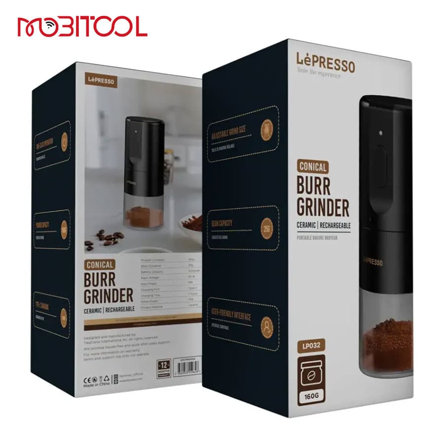 آسیاب قهوه شارژی قابل حمل لپرسو LePresso Portable Coffee Conical Grinder Espresso Machine LP032 — تصویر ۸