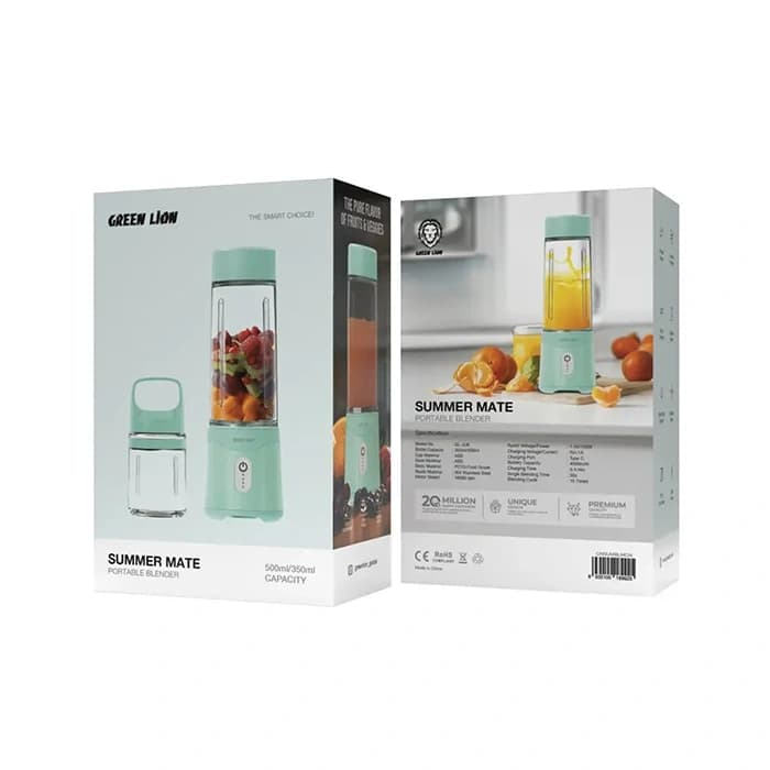مخلوط کن قابل حمل گرین لاین Green Lion Summer Mate Portable Blender GNSUMBLBKWH ظرفیت 500 میلی لیتر — تصویر ۷
