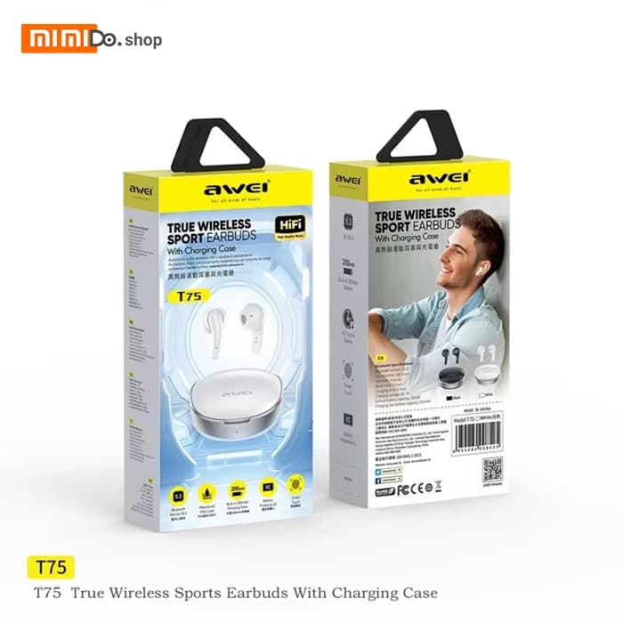 هندزفری بلوتوثی گیمینگ اوی Awei T75 Gaming Wireless Earphone — تصویر ۴