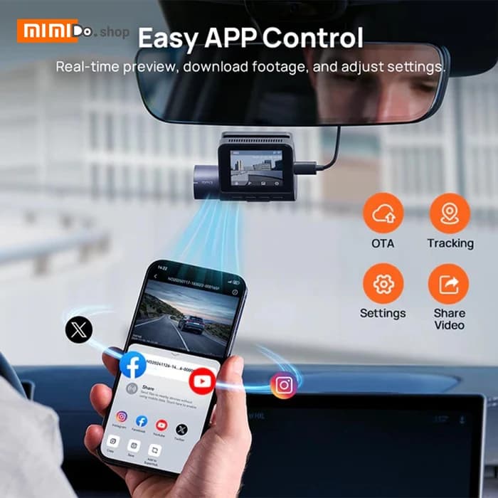 دوربین خودرو شیائومی Xiaomi 70mai A410 Dash Cam همراه دوربین عقب — تصویر ۱۱