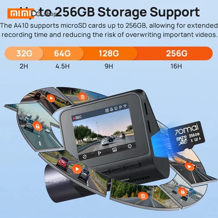 دوربین خودرو شیائومی Xiaomi 70mai A410 Dash Cam همراه دوربین عقب — تصویر ۴