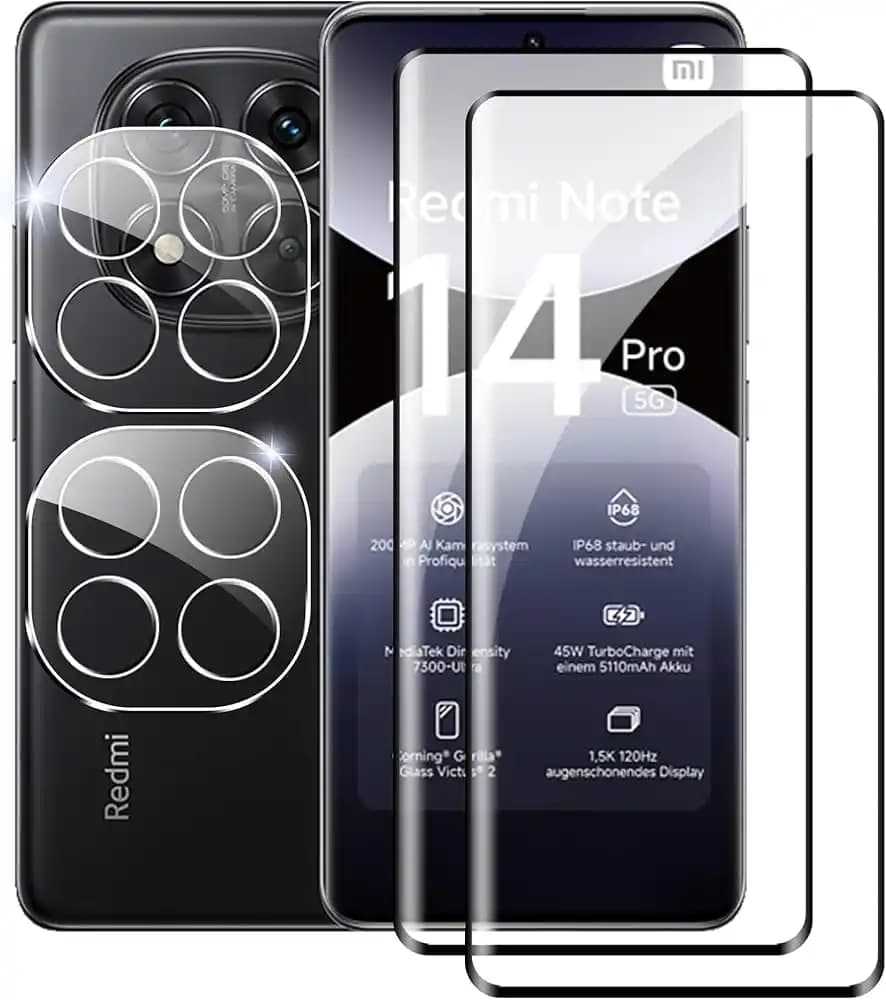 گلس گوشی شیائومی Xiaomi Redmi Note 14 Pro 5G مدل full glass — تصویر ۸