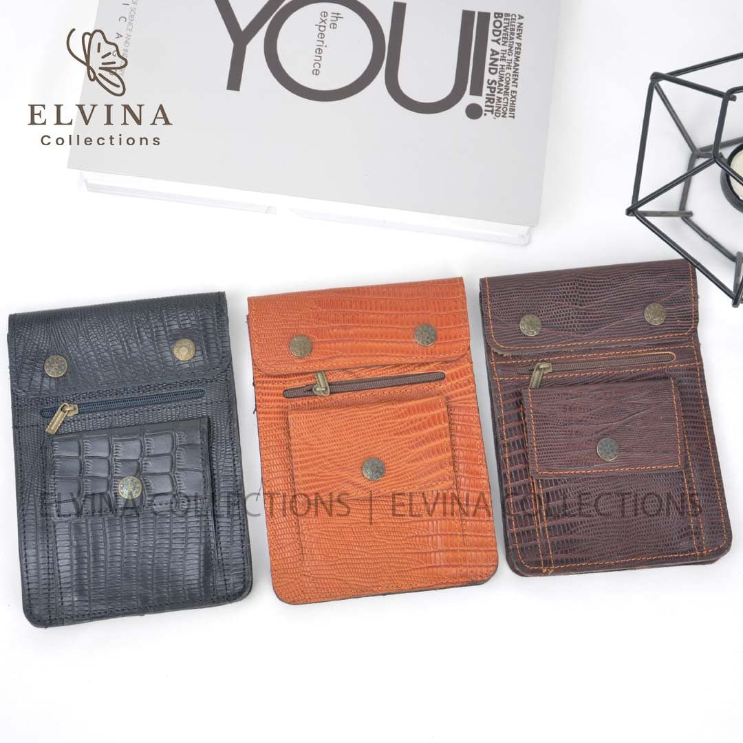 کیف گردنی چرم طبیعی طرح لیزارد کد 1446 — تصویر ۱۰