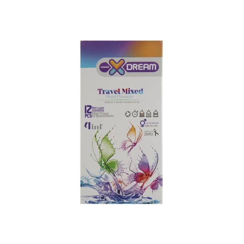 کاندوم ایکس دریم مدل Travel Mixed بسته 12 عددی