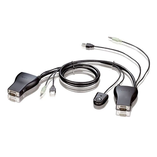 سوییچ دی-لینک مدل 2 پورت KVM-222 با جک 3.5 میلی‌متری صدا کد 8557 — تصویر ۲