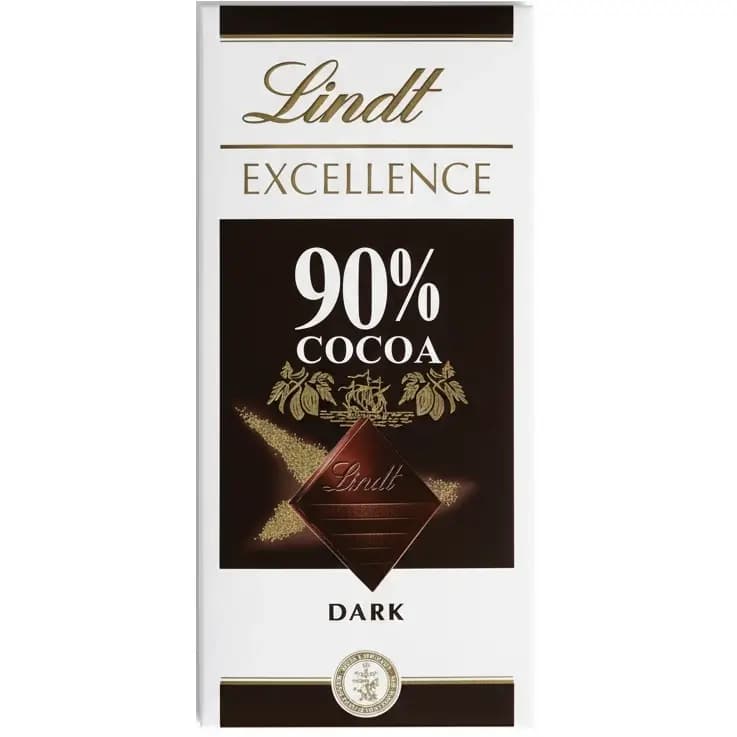 شکلات تلخ لینت اکسلنس ۹۰٪ کاکائو100 گرم Lindt Excellence 90 % Cocoa Dark Chocolate — تصویر ۲
