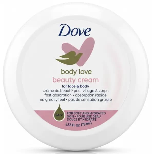 کرم مرطوب کننده قوی بدن و صورت داو صورتی ترمیم پوست خشک 75 میل Dove Body Love Beauty Cream