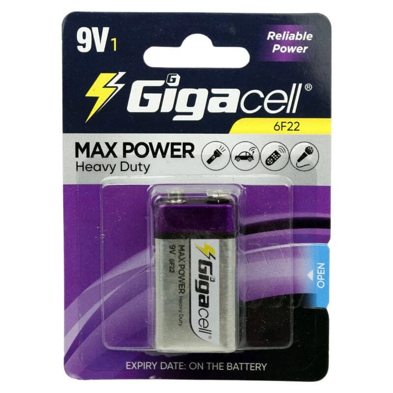 باطری کتابی Gigacell Max Power Heavy Duty 6F22 9V کد 8694 — تصویر ۳