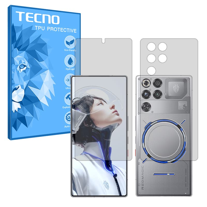 گلس صفحه نمایش و پشت گوشی زد تی ای nubia RedMagic 11 Pro (نسخه گلوبال) مدل هیدروژلی شفاف برند تکنو