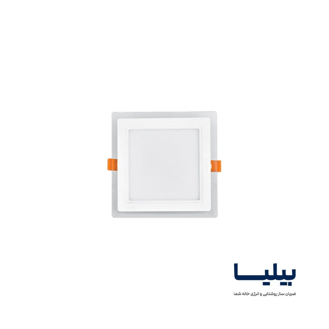چراغ سقفی توکار مربعی 12 وات گلاریس پارس شعاع توس