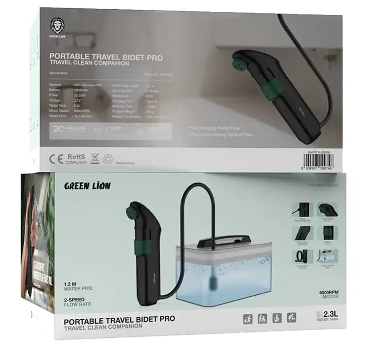 دوش مخزن دار و بیده مسافرتی گرین لاین مدل Portable Travel Bidet Pro — تصویر ۶