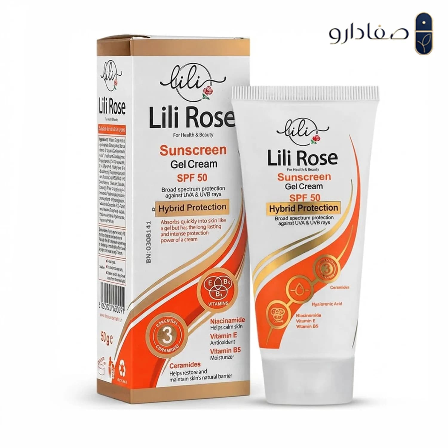 ژل کرم ضد آفتاب و آبرسان SPF50 لی‌ لی رز (بی‌ رنگ) ۵۰ میلی‌ لیتر | Lili Rose Gel Cream Sunscreen & Hydrator SPF50 — تصویر ۳