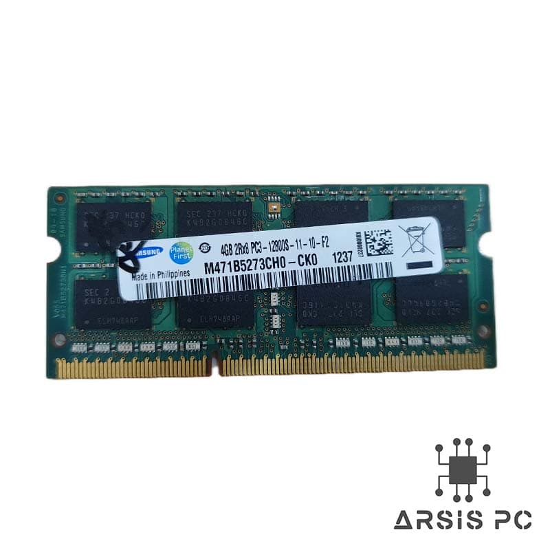 رم لپ‌تاپ Samsung DDR3 ظرفیت 4 گیگابایت فرکانس 1600MHz (PC3-12800) تایمینگ CL11 استوک