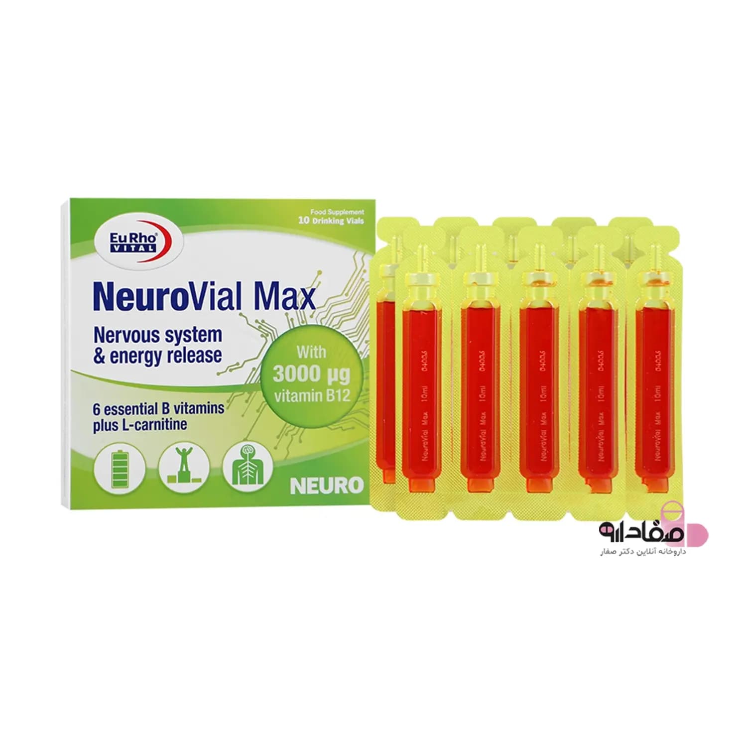 ویال خوراکی نوروویال مکس یوروویتال ۱۰ عددی | NEUROVIAL MAX EUROVITAL