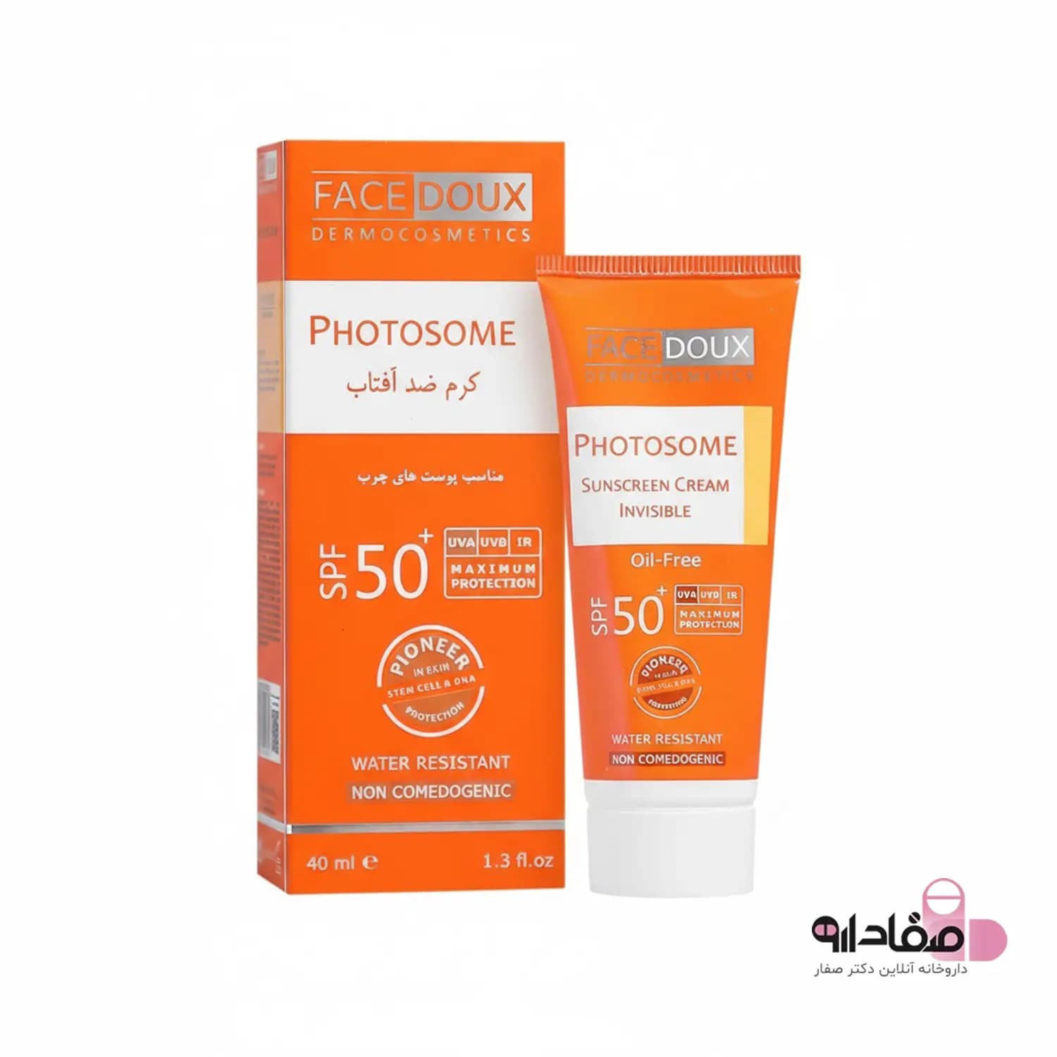 کرم ضد آفتاب بی‌رنگ فیس دوکس مدل Photosome با SPF50 حجم 40 میلی‌لیتر | Face Doux Photosome Invisible Sunscreen SPF50