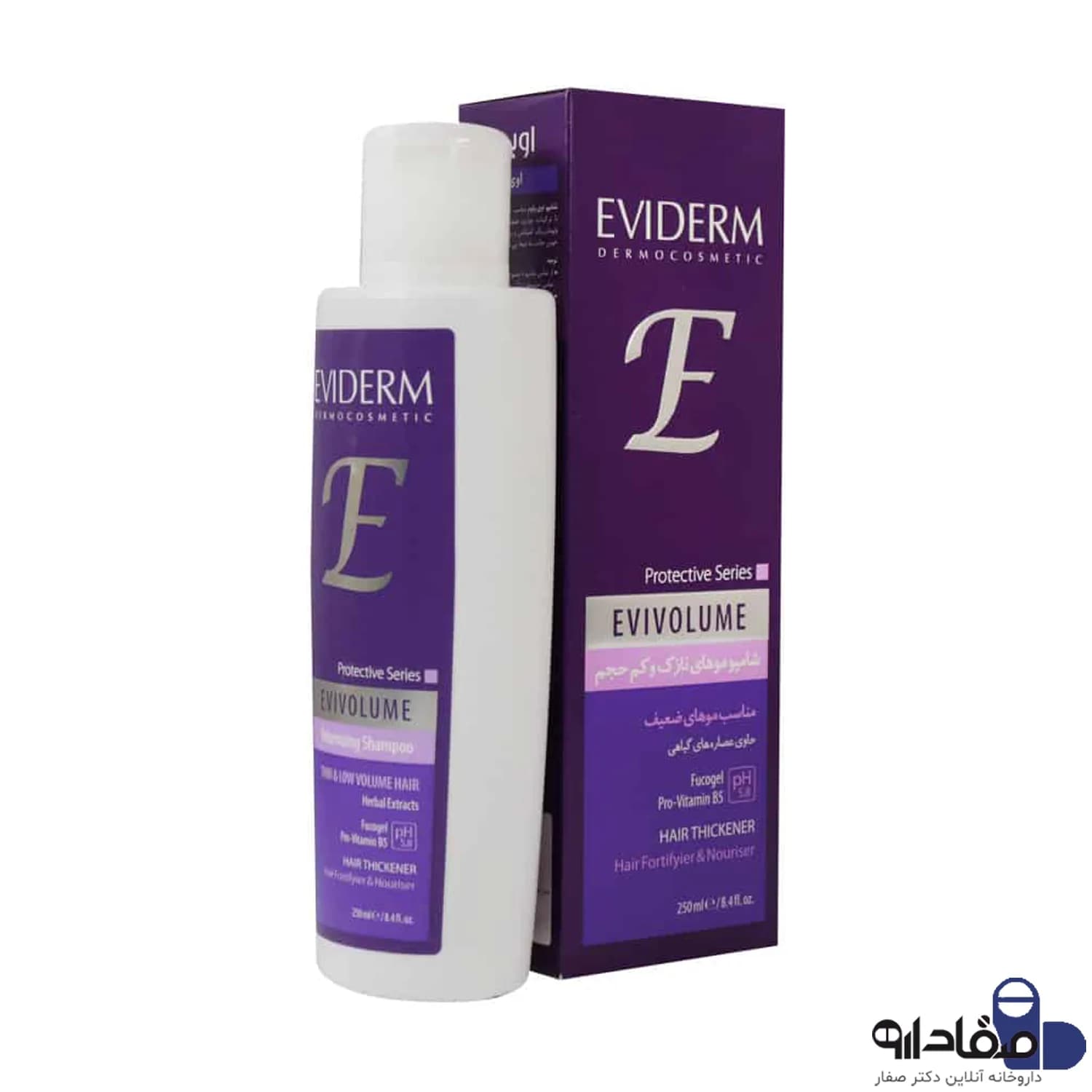 شامپو حجم‌ دهنده اوی‌ ولوم اویدرم مناسب موهای نازک ۲۵۰ میلی‌ لیتر Eviderm Evivolume Volumizing Shampoo 250ml — تصویر ۳