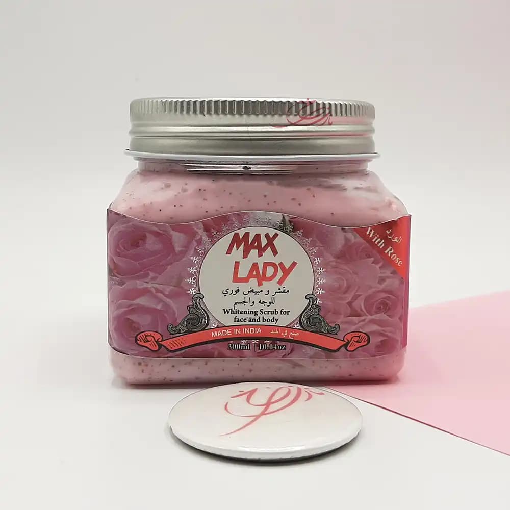 اسکراب مکس لیدی MAX LADY (شنی مناسب صورت و بدن) مدل گل رز حجم 300 میلی لیتر