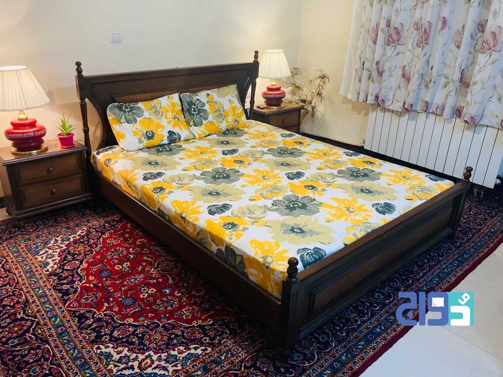 روتختی کشدار تخت دونفره طرح ترک گل آفتابگردان کد 140004141 — تصویر ۳