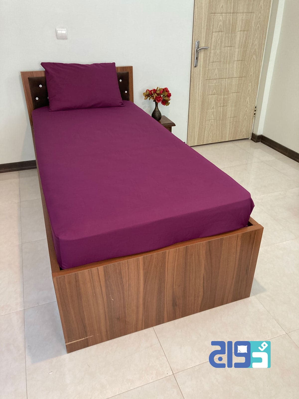روتختی کشدار 1.5 نفره (عرض ۱۲۰) رنگ بنفش — تصویر ۳