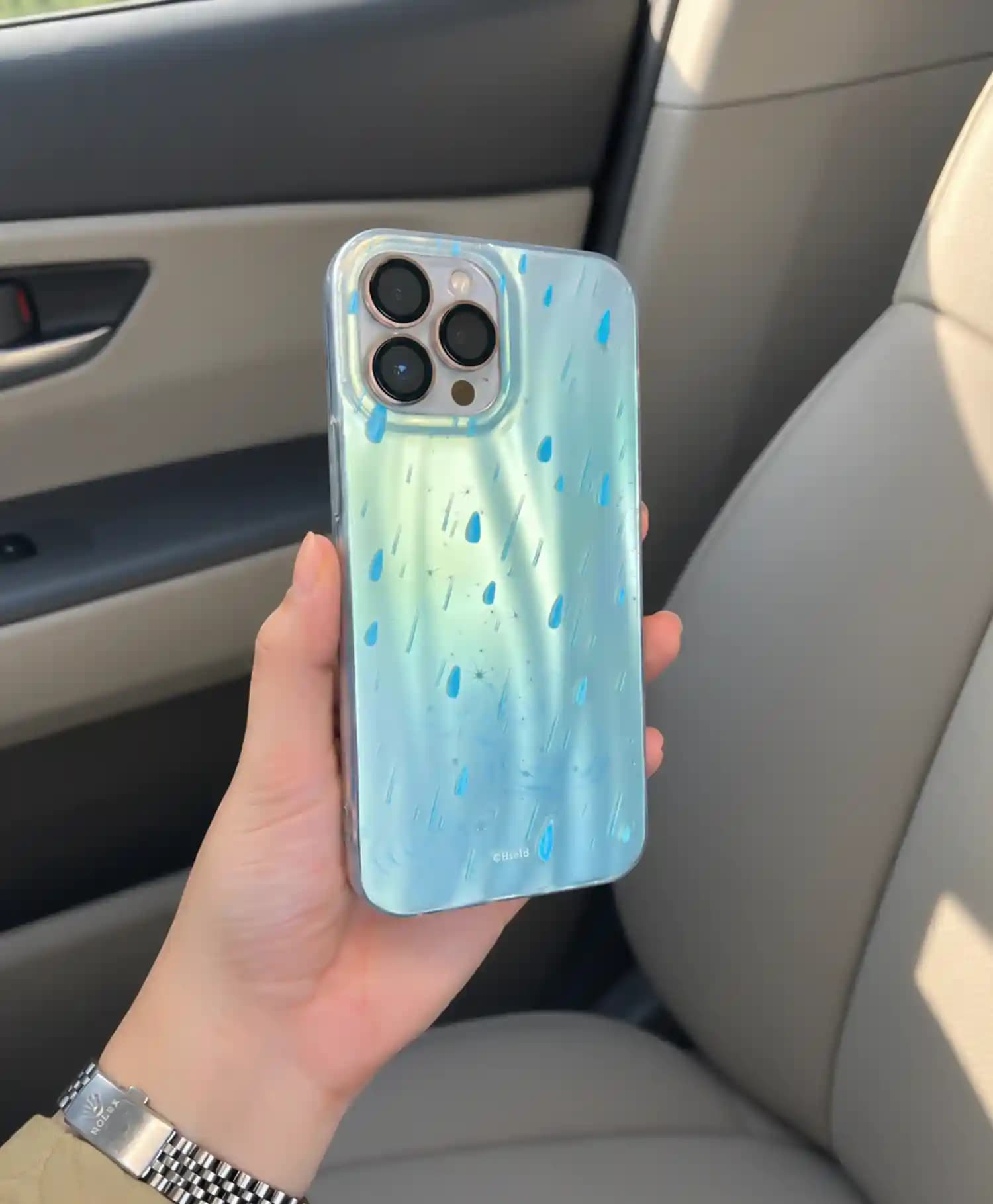 قاب دور شفاف IMD طرح باران گوشی موبایل Iphone 13 Pro Max — تصویر ۴