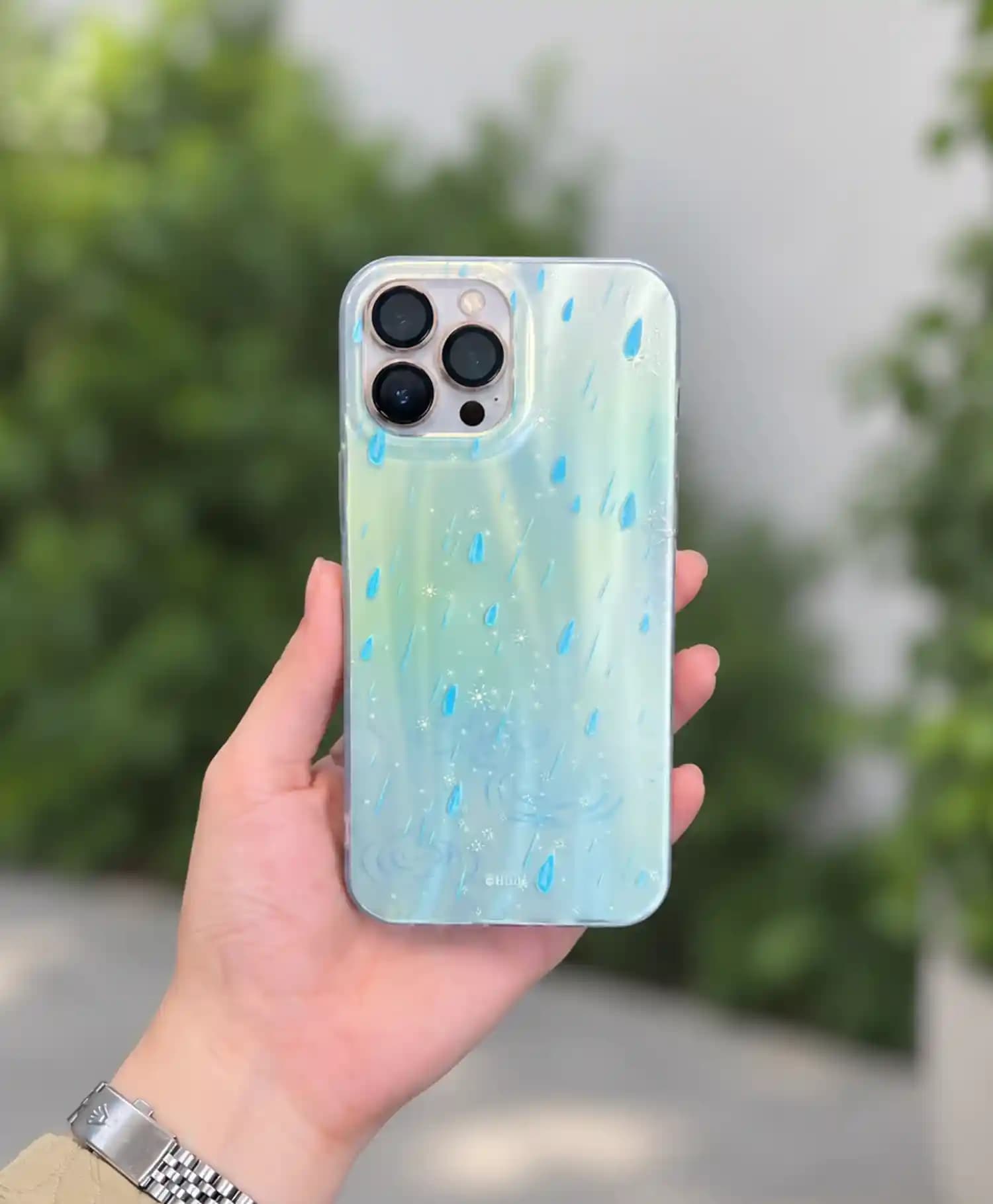قاب دور شفاف IMD طرح باران گوشی موبایل Iphone 13 Pro Max — تصویر ۲