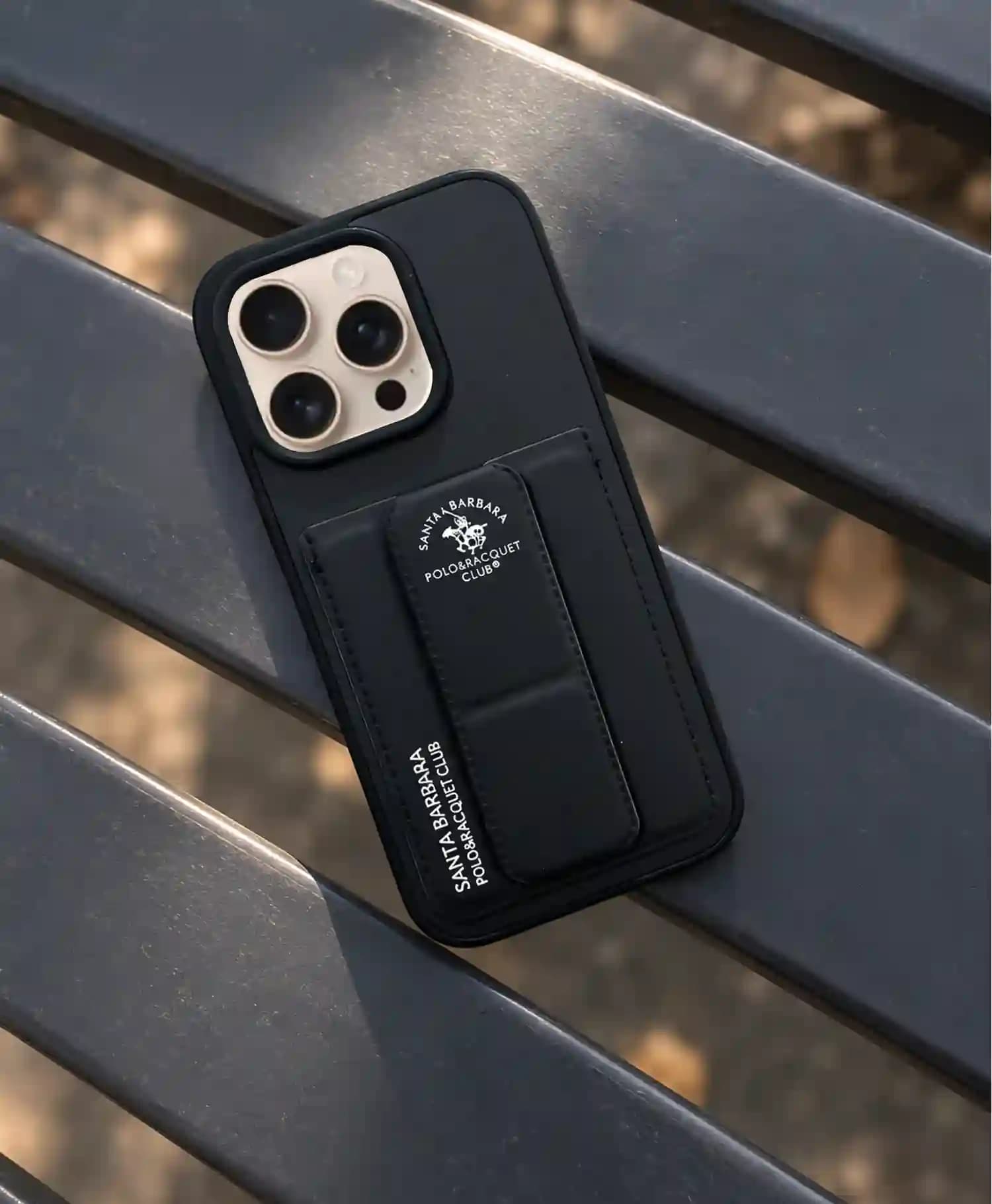 قاب چرمی پولو جاکارتی دار استند دار گوشی موبایل Iphone 16 Pro — تصویر ۳