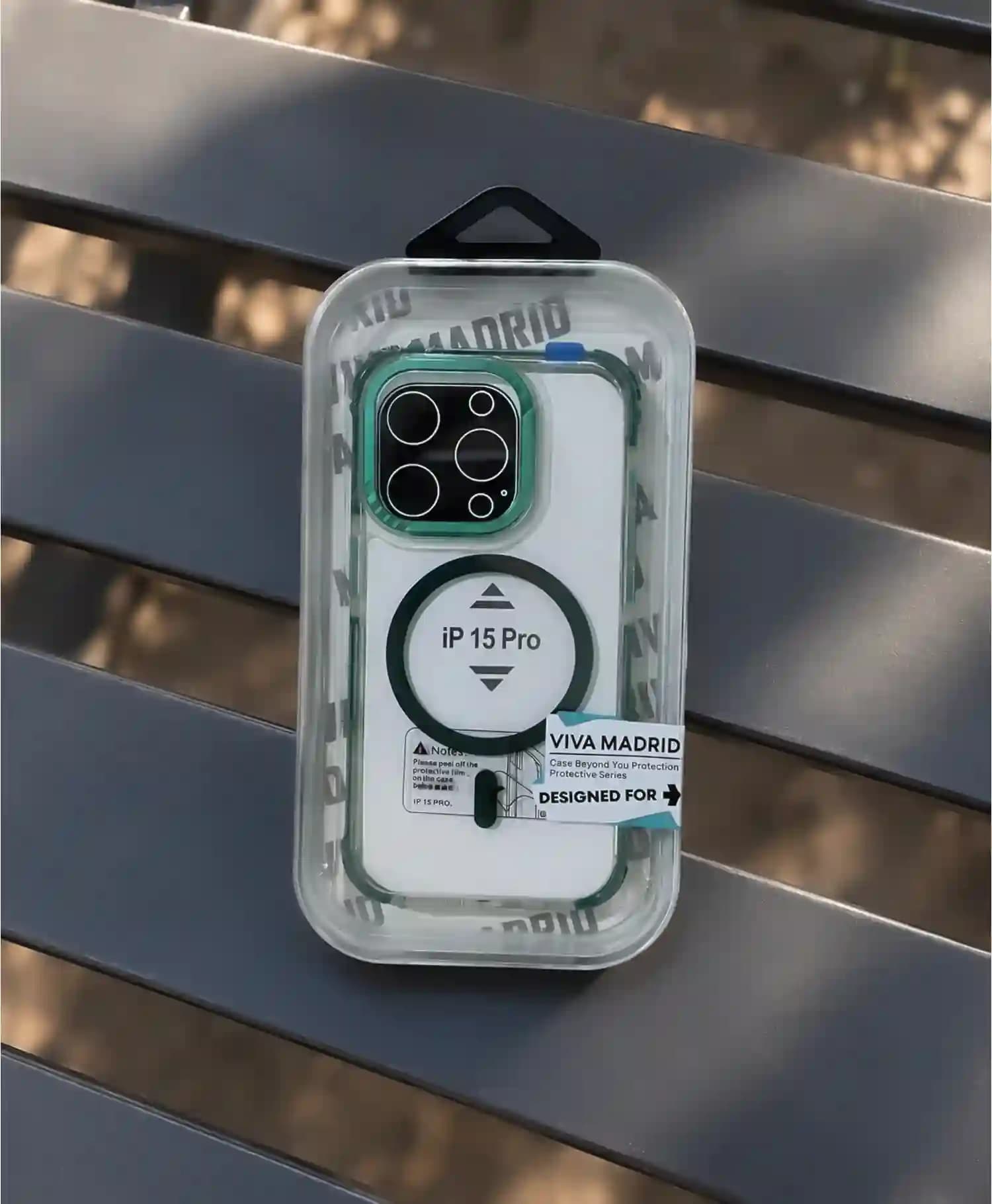 قاب پشت شفاف مگ سیف دار ویوا مادرید یانگ گوشی موبایل Iphone 15 Pro — تصویر ۵
