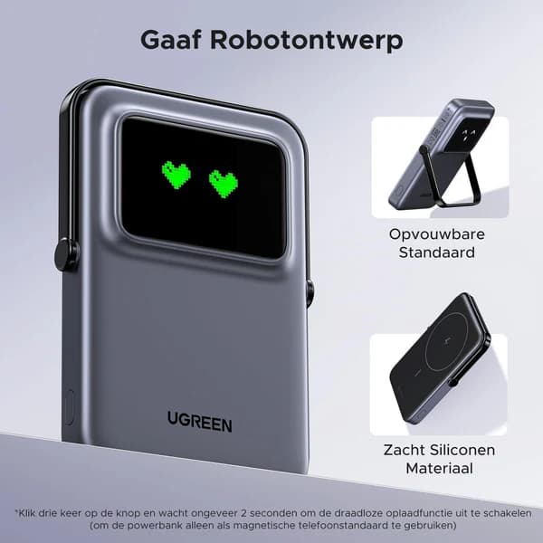 پاوربانک یوگرین UGREEN 5000mAh Magnetic Wireless PowerBank PB571 — تصویر ۸