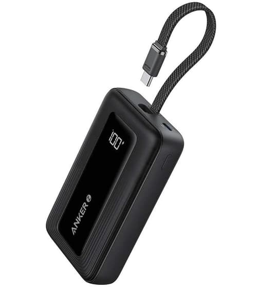 پاوربانک انکر ANKER ZOLO POWERCORE 10000MAH PD 30W BULT IN USB-C CABLE a1688 گارانتی رسمی 6 ماهه گجت — تصویر ۴